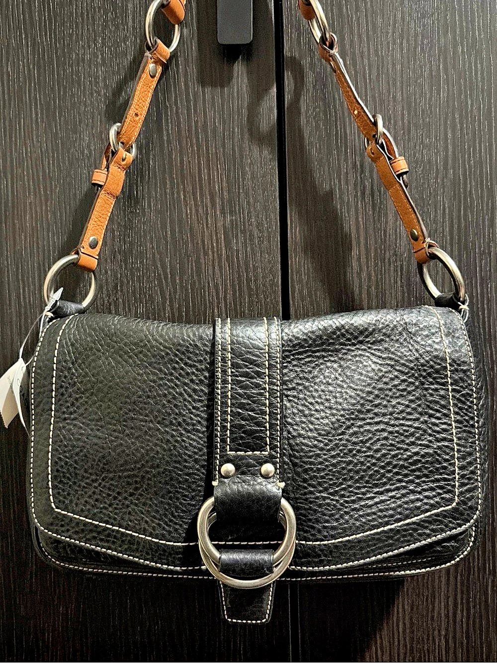 Y2K Coach Chelsea Field Bag Leather Shoulder Bag Black & Brown NWT